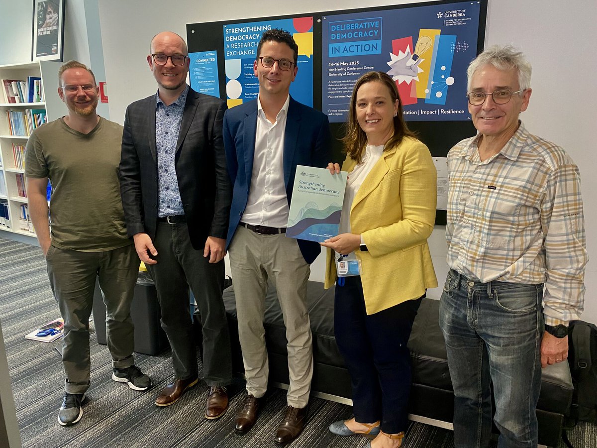 DelDemUCan (@deldemucan) on Twitter photo This week we welcomed Alex Fischer (Australian Department of Home Affairs) and <a href="/MaxGroemping/">Max Grömping</a> (<a href="/Griffith_Uni/">Griffith University</a>) to our Centre for a rich and insightful discussion on the relevance of democracy research for practice, moderated by <a href="/selenAercan/">Selen A. Ercan</a>.
Recording will be available soon! This week we welcomed Alex Fischer (Australian Department of Home Affairs) and <a href="/MaxGroemping/">Max Grömping</a> (<a href="/Griffith_Uni/">Griffith University</a>) to our Centre for a rich and insightful discussion on the relevance of democracy research for practice, moderated by <a href="/selenAercan/">Selen A. Ercan</a>.
Recording will be available soon!