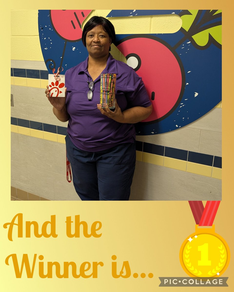 Cherella Jackson (@cjackcounsel) on Twitter photo WE HAVE A WINNER!!!🏆
Congratulations to Ms. Isaac, <a href="/Anderson_AISD/">Anderson Academy</a> amazing cafeteria manager 🍽️, for guessing the exact number of crayons in the jar — 130 🖍️!
She takes home the prize 🎁 and earns BIG House Points for House of Courage ❤️! WE HAVE A WINNER!!!🏆
Congratulations to Ms. Isaac, <a href="/Anderson_AISD/">Anderson Academy</a> amazing cafeteria manager 🍽️, for guessing the exact number of crayons in the jar — 130 🖍️!
She takes home the prize 🎁 and earns BIG House Points for House of Courage ❤️!