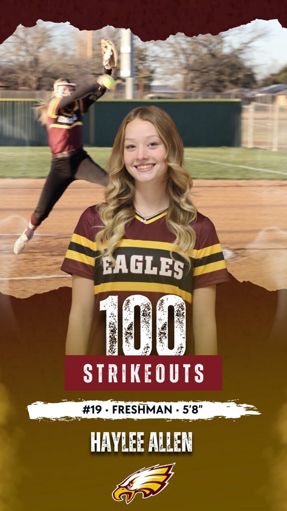🔥💪 100 STRIKEOUTS! 💪🔥

Haylee Allen hit a major milestone in our home game vs. Mexia on April 1st, recording her 100th career strikeout! 🥎

Way to dominate on the mound, Haylee! Keep bringing the heat! 🔥🦅 

#FISDeagles