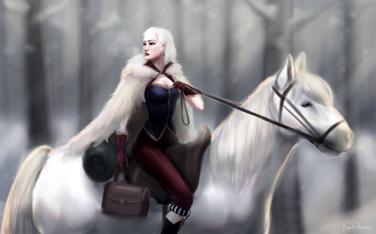 pochti_linguist's tweet photo. #art #digitalart #krita #kritaart #illustration #originalcharacter #thewitcherOC #witch #horse Elsa (My OC from the witcher roleplay) https://t.co/1bAIRWTvuX