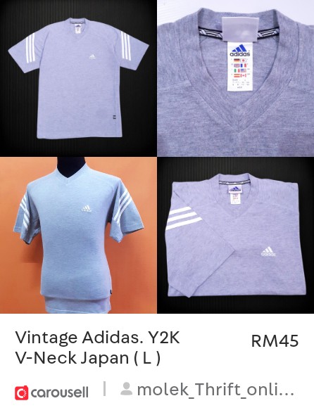 Molekbundle2's tweet photo. Check out 'Vintage Adidas. Y2K V-Neck Japan ( L )', available at RM45 on #Carousell: https://t.co/ISbnSUWLDG https://t.co/iaLmLZUDky