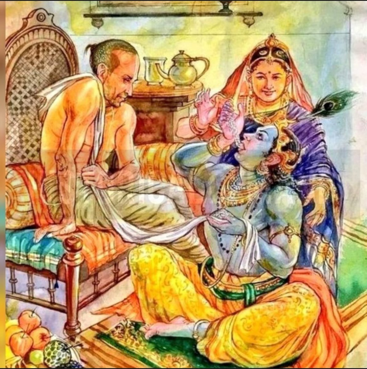 कर्म से भाग्य भी बदल जाते हैं!

जब भगवान् श्री कृष्ण ने सुदामा जी को तीनों लोकों का स्वामी बना दिया तो, सुदामा जी की संपत्ति देखकर यमराज से रहा न गया और यम भगवान् को नियम कानूनों का पाठ पढ़ाने के लिए अपने बहीखाते लेकर द्वारिका पहुंच गये | और भगवान् से कहने लगे कि- अपराध क्षमा