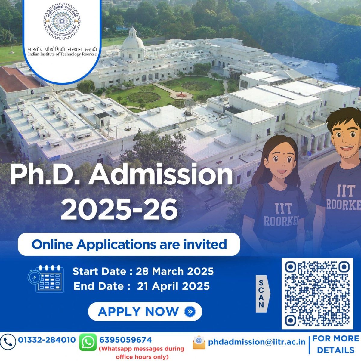 Computational Catalysis Center (@Puneet Gupta) (@centercatalysis) on Twitter photo The Chemistry Department at the Indian Institute of Technology, Roorkee, is accepting PhD applications for the autumn semester 2025-2026. In case you are interested in our computational chemistry research (lnkd.in/gWaH5Af6), write to puneet.gupta@cy.iitr.ac.in The Chemistry Department at the Indian Institute of Technology, Roorkee, is accepting PhD applications for the autumn semester 2025-2026. In case you are interested in our computational chemistry research (lnkd.in/gWaH5Af6), write to puneet.gupta@cy.iitr.ac.in