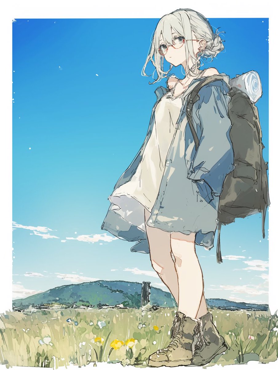 「春になってしまったから旅に出るしかなくなったのだ 」|猫黒夏躯のイラスト