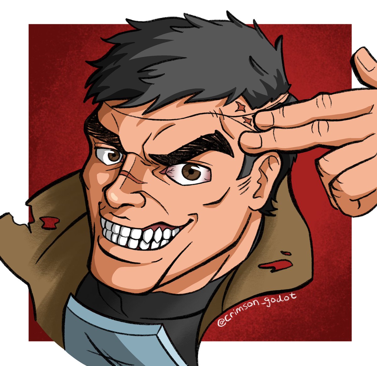 He has a nice smile :) 

<a href="/DecomposedTaco/">GARRISON (COMMS OPEN)</a> ‘s  Fallout: New Vegas Courier OC