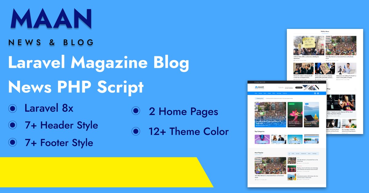 acnooteam's tweet image. Maan News- Laravel Magazine Blog & News PHP Script
Download Source Code:  shorturl.at/ynMsM
#laravelnews #maannews #newsportal #magazineblog #phpscript #onlinepublishing #laravelcms #webdevelopment #newswebsite #laravelnewsplatform #acnoo #maantheme