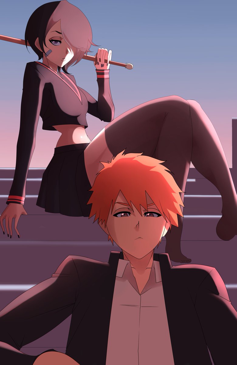 I couldn't stay without drawing them💥

#Ichiruki #BLEACH #rukiakuchiki #fanart