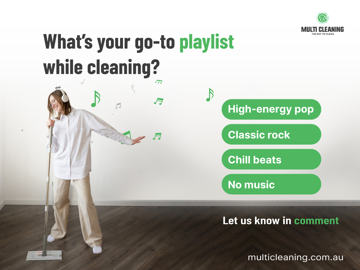 multi_cleaning's tweet photo. What music do you listen to while cleaning? 🎶 Do you go for something upbeat or keep it calm? Drop your favourite cleaning playlist in the comments! 👇

#cleaningservice #CleaningTips #FreshAndClean #HomeCleaning #DeepClean #StainFree #CleanHome #MultiCleaning https://t.co/ESnYyxTDdY