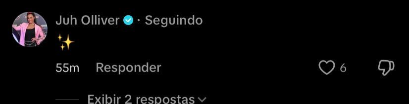 Comentário da Julia (atriz da Pata) no vídeo da Gabriella - Foto: Reprodução