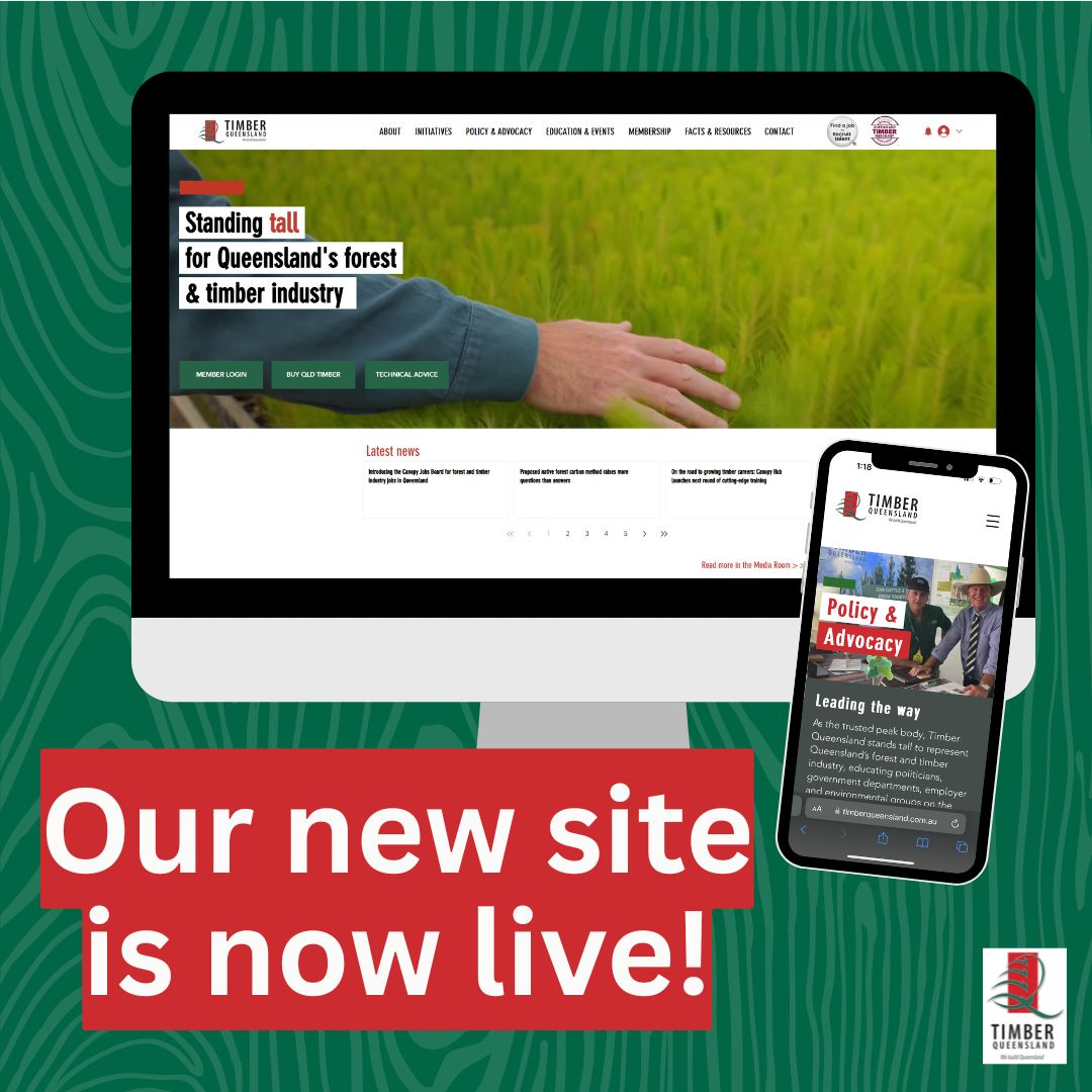 TQ is proud to announce the launch of our new website! Our new digital home echoes Timber Queensland's mission to represent the State’s forest and timber industry to government, specifiers, timber traders and the wider community.

Visit the site: timberqueensland.com.au