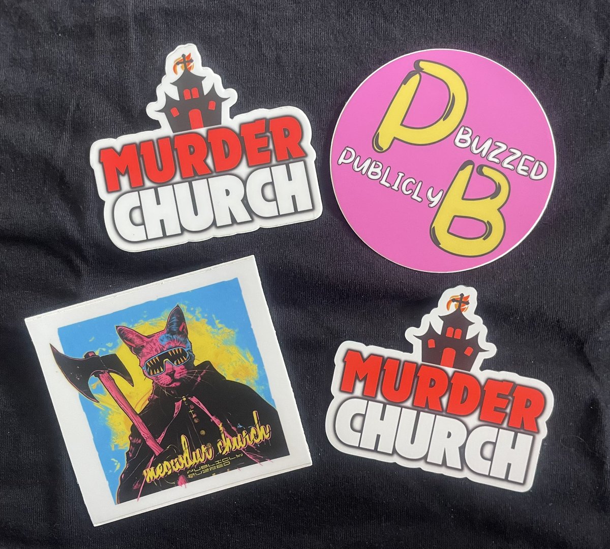 ItsMissShorty's tweet photo. ⚡️Look what made it into the future @PubliclyBuzzed!! Sick PB stickers and a #MurderChurch magnet! #Wheelgate https://t.co/rvglhQUBoD