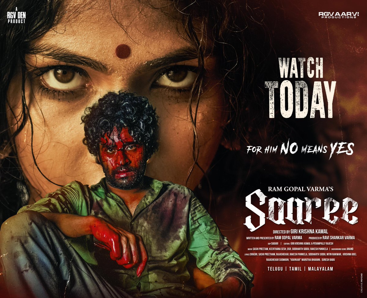 JaguarStudios (@ijaguarstudios) on Twitter photo She will never escape, even in her dreams.
#RamGopalVarma's #Saaree in Cinemas Now 💥
#SaareeFromToday
<a href="/RGVzoomin/">Ram Gopal Varma</a> <a href="/aarvizoomin/">Ravi Sankar Varma</a> <a href="/Kamal_Ramadugu/">Kamal R</a> @iamaaradhyadevi <a href="/iamsatyayadu/">Satya Yadu</a> <a href="/ijaguarstudios/">JaguarStudios</a> <a href="/iamvinodjain/">Vinod Pokharana</a> @donechannel1 <a href="/SureshChandraa/">Suresh Chandra</a> <a href="/AbdulNassarOffl/">Abdul Nassar</a> <a href="/digitallynow/">Digitally</a> She will never escape, even in her dreams.
#RamGopalVarma's #Saaree in Cinemas Now 💥
#SaareeFromToday
<a href="/RGVzoomin/">Ram Gopal Varma</a> <a href="/aarvizoomin/">Ravi Sankar Varma</a> <a href="/Kamal_Ramadugu/">Kamal R</a> @iamaaradhyadevi <a href="/iamsatyayadu/">Satya Yadu</a> <a href="/ijaguarstudios/">JaguarStudios</a> <a href="/iamvinodjain/">Vinod Pokharana</a> @donechannel1 <a href="/SureshChandraa/">Suresh Chandra</a> <a href="/AbdulNassarOffl/">Abdul Nassar</a> <a href="/digitallynow/">Digitally</a>