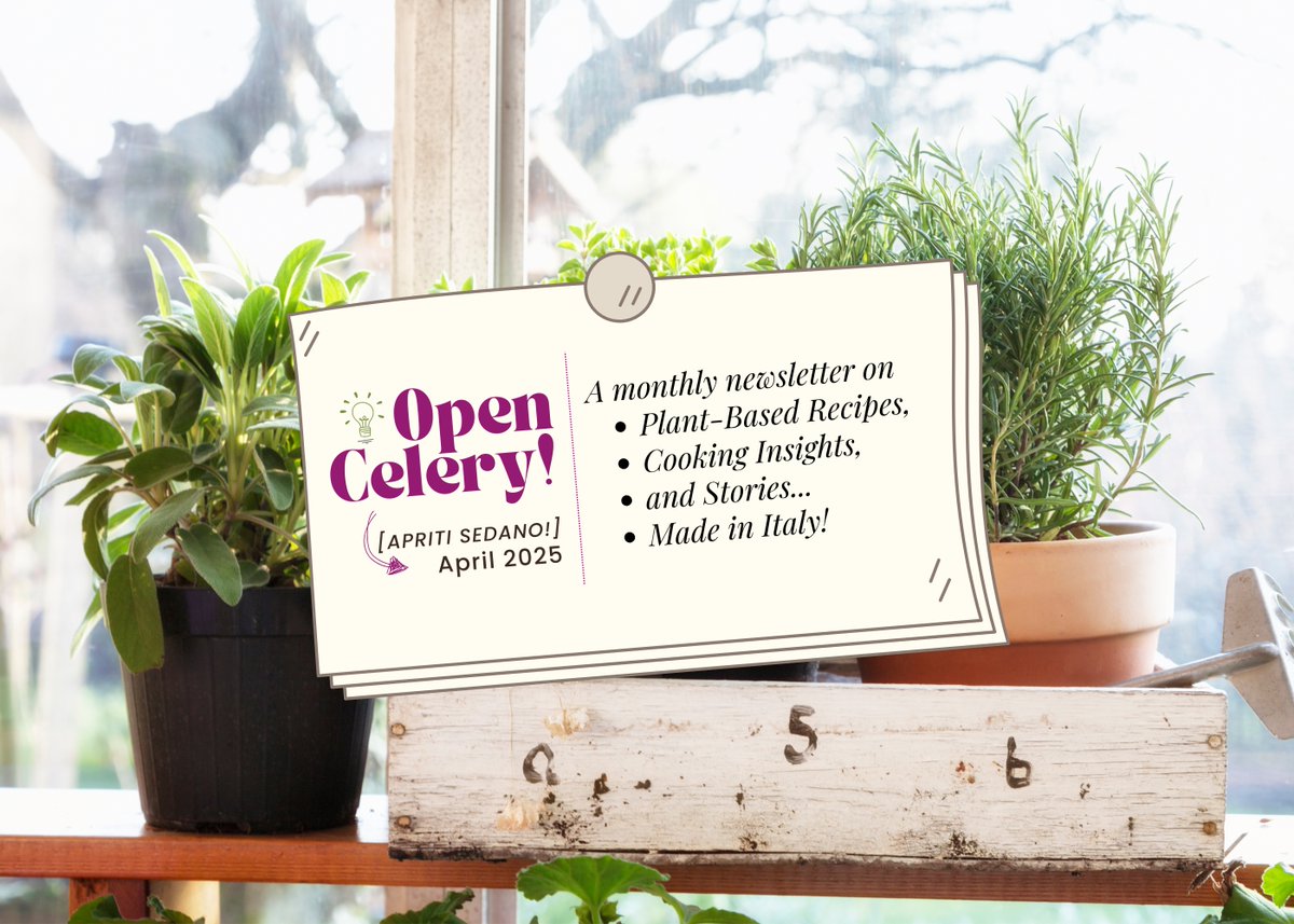 FoodMeditations's tweet image. April Spring Buds and a Commuter Mini-Garden... Welcome to Open Celery! our monthly newsletter. A four-handed gourmet adventure dedicated to Plant-Based Recipes, Cooking Insights, and Stories… Made in Italy! 🇮🇹 #appetibilisliving #opencelerynewsletter 
open.substack.com/pub/appetibili…