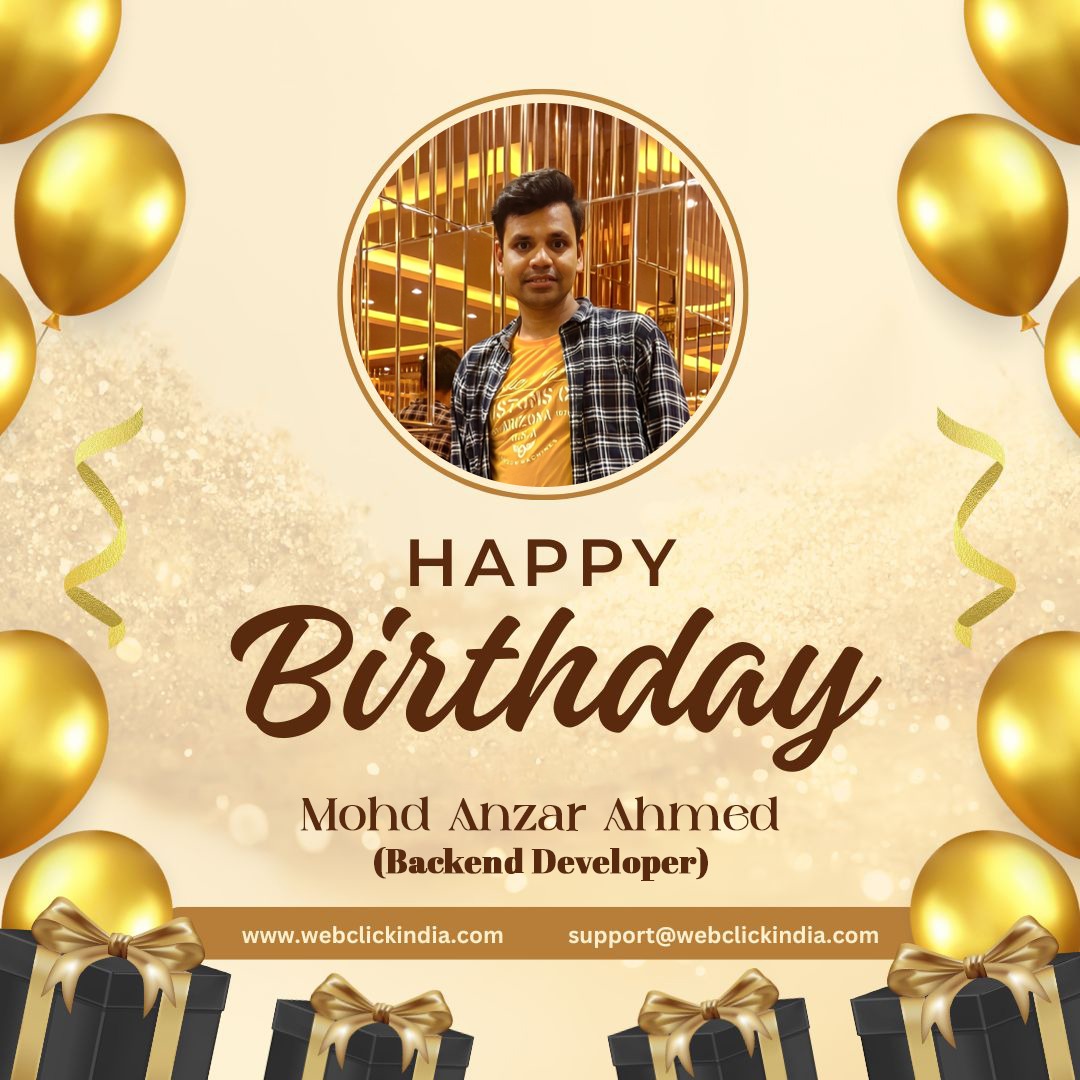 webclickindia20's tweet photo. Happy Birthday, Anzar!🎉Wishing you a day filled with joy and code-free bugs. Here's to another year of building amazing things with #TeamWebclick!

#HappyBirthdayAnzar #BackendDeveloper #TechLife #CodeAndCake #BirthdayVibes #DeveloperLife #WebclickTeam #TechCommunity https://t.co/Fh5cXlFBG9