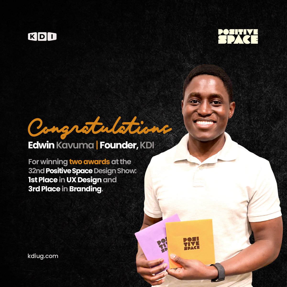 Celebrating wins! ✨

Huge congratulations to <a href="/edwin_kavuma/">KAVUMA EDWIN</a> for winning two awards at the 32nd Positive Space Design Show at <a href="/larocheuniv/">La Roche University</a>.

With over 200 entries, it’s a remarkable achievement. Edwin also led the full event branding from logo to print and web.

Proud moment for