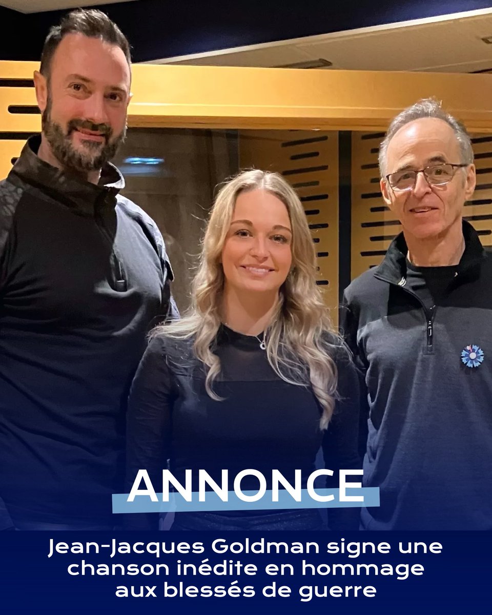 🚨 EXCLU 🚨

Jean-Jacques Goldman signe un titre inédit en hommage aux blessés de guerre 🎶

"On sera là" sera dévoilé le 10 avril à <a href="/sallepleyel/">Salle Pleyel</a>, interprété par <a href="/YvardOfficiel/">Yvard</a> &amp; <a href="/Eloizmusic/">Eloïz</a> lors du concert organisé par le <a href="/Gouv_mili_Paris/">Gouverneur militaire de Paris (GMP)</a> !