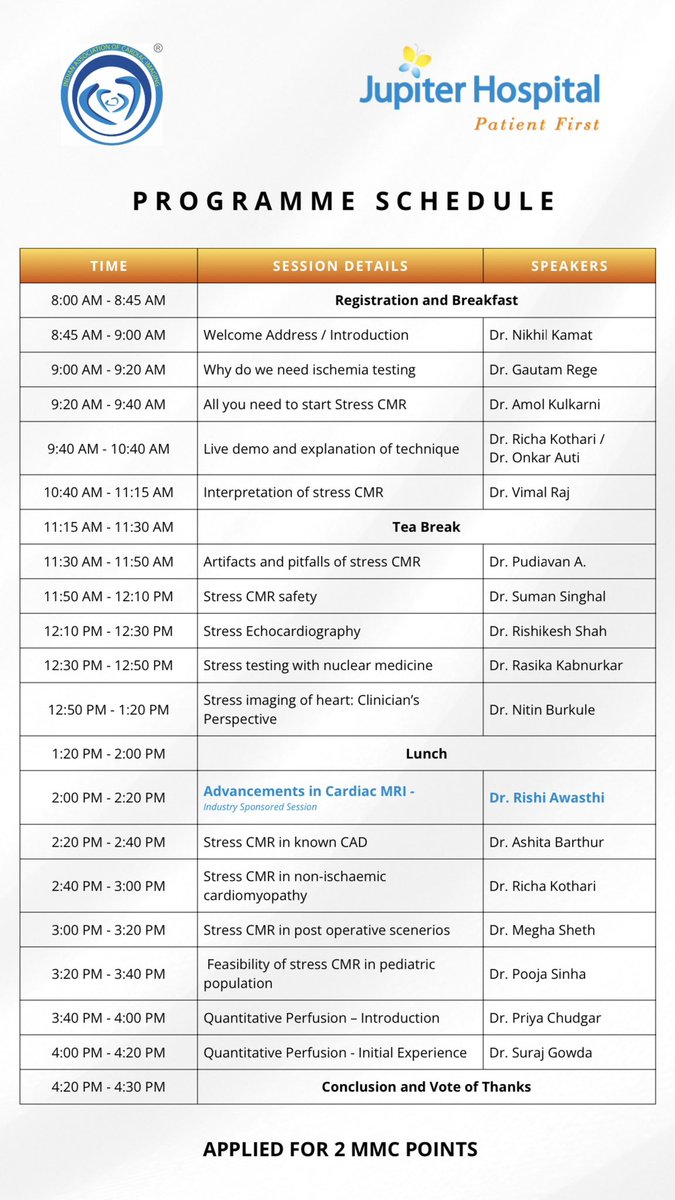 Learn all nuances of ischemia imaging and kick start stress CMR services at your centre. Register soon!

Registration link: pages.razorpay.com/pl_Pm0HykAzSCG…