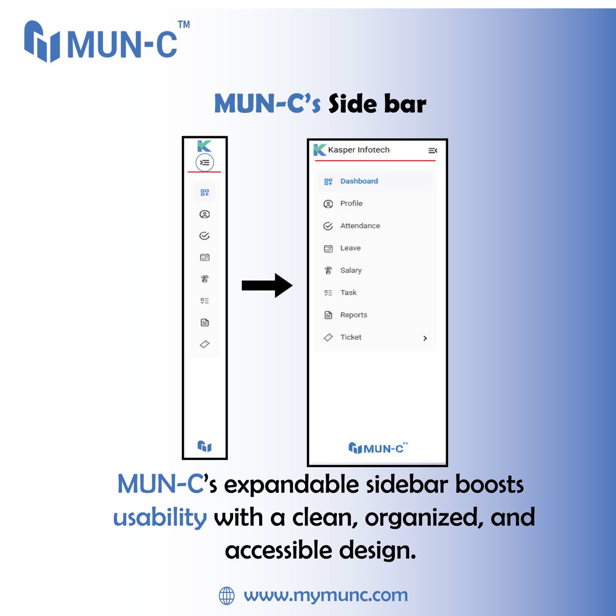 mun_c1's tweet photo. ✨ Stay organized with MUN-C’s Expandable Sidebar! ✨

 Easily switch between tasks, track attendance &amp; manage leaves—all in one place! Boost efficiency with a clean, intuitive dashboard. 💼
🔗 https://t.co/adllEw4aJ0
.
.
.
.
#Sidebar #MUNC #BoostProductivity #BMS https://t.co/MlGpO6s2Tz