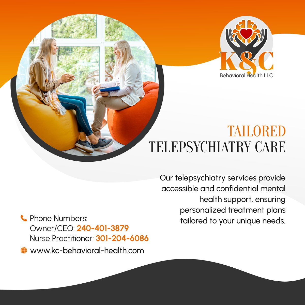 KandCBehavioral's tweet photo. Experience convenient and compassionate mental health care with our telepsychiatry services. Get expert support from the comfort of your home. Contact us today! 

#BehavioralHealthCare #LaurelMD #Telepsychiatry https://t.co/y7EcKGhdXD