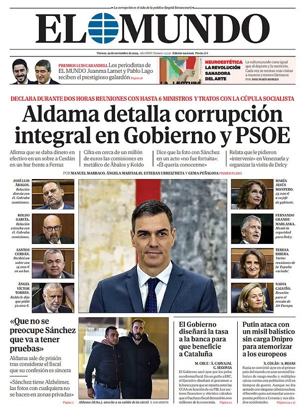 El Tribunal Supremo ha archivado esta portada (perdón, denuncia) por “absoluta ausencia de cualquier indicio mínimamente fundado”. 

Vamos, que era todo mentira.
