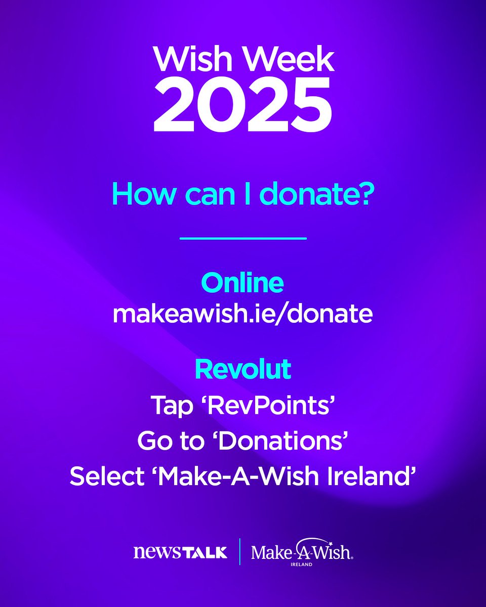 Pat Kenny Newstalk (@patkennynt) on Twitter photo It’s #WishDay here on Newstalk with
<a href="/MakeAWish_ie/">Make-A-Wish Ireland</a>
Make a wish come true for a child with a critical illness by donating at makeawish.ie/donate! It’s #WishDay here on Newstalk with
<a href="/MakeAWish_ie/">Make-A-Wish Ireland</a>
Make a wish come true for a child with a critical illness by donating at makeawish.ie/donate!