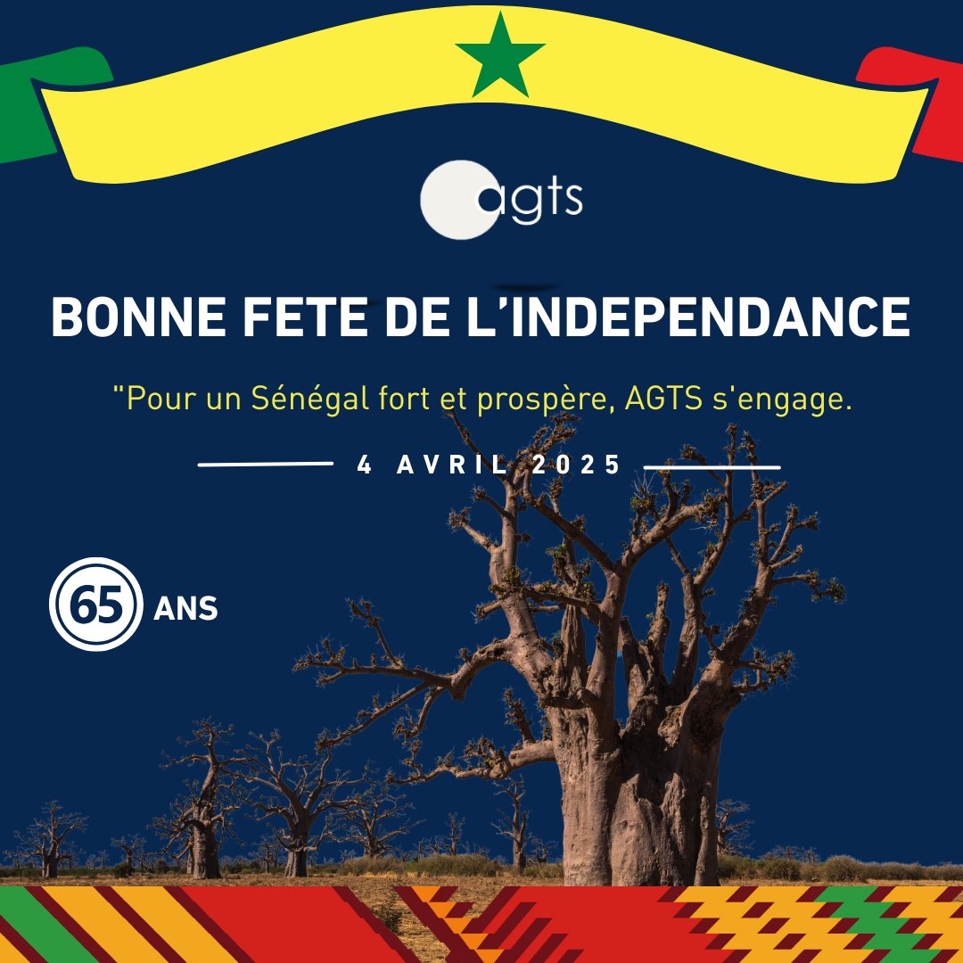 Labosol_Agts's tweet photo. 🗽En ce jour de célébration des 65 ans d’indépendance du Sénégal, AGTS est fière de son ancrage sénégalais et réaffirme son engagement envers le progrès et l'unité de notre nation. 
Bonne fête de l’indépendance à toute la nation sénégalaise !
#IndépendanceSénégal https://t.co/TaWRP4cJdF