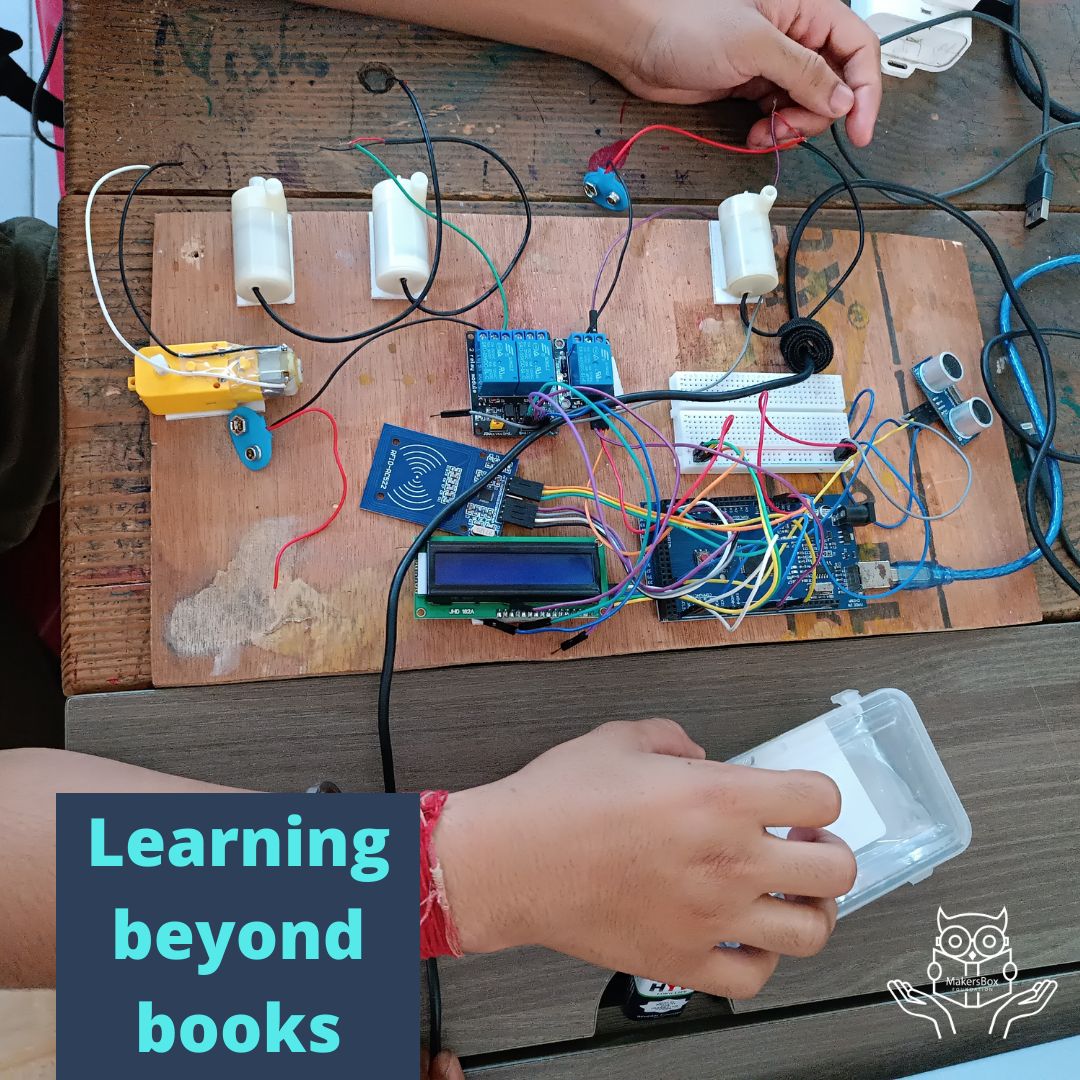 MakersBoxORG's tweet image. Our students are turning ideas into reality with a working dispenser machine! They're using #STEM skills to create something functional and exciting. From circuit design to assembly, each step is a learning adventure! #STEMProjects #InnovationAtWork #FutureEngineers