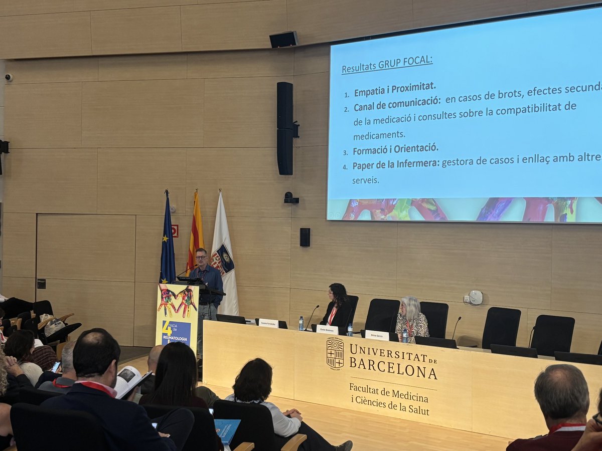Reumatologia Sant Pau-Dos de Maig (@reuma_santpau) on Twitter photo “Aspectes clau de valor que ofereix infermeria reumatològica
als pacients”. #DiadaReuma25 <a href="/SCReuma/">Societat Catalana de Reumatologia</a>
Xerrada col·laborativa entre <a href="/SusanaF_enfreu/">Susana Fernandez</a> i del Sr. Bretones, gerent de <a href="/reu_mas/">Reu+</a>, sobre el projecte de grup focal.
Infermeria de reuma dóna major seguretat al pacient. “Aspectes clau de valor que ofereix infermeria reumatològica
als pacients”. #DiadaReuma25 <a href="/SCReuma/">Societat Catalana de Reumatologia</a>
Xerrada col·laborativa entre <a href="/SusanaF_enfreu/">Susana Fernandez</a> i del Sr. Bretones, gerent de <a href="/reu_mas/">Reu+</a>, sobre el projecte de grup focal.
Infermeria de reuma dóna major seguretat al pacient.