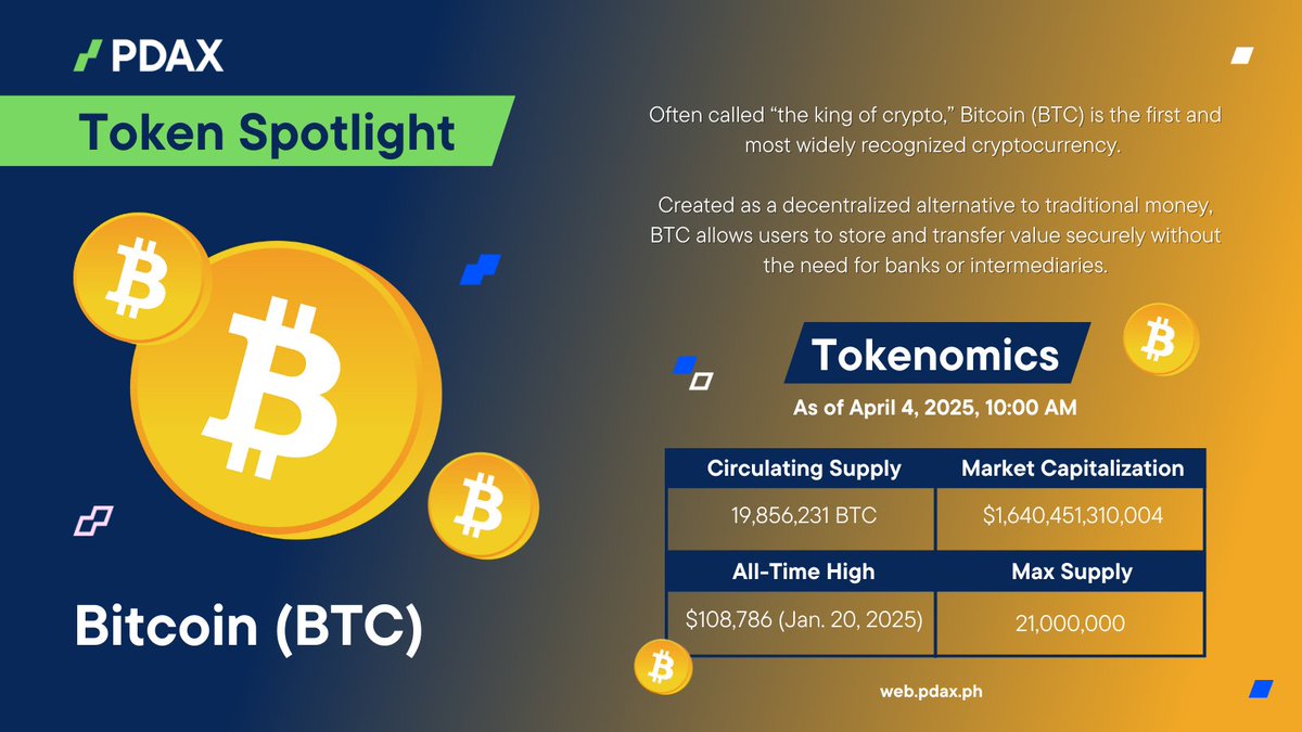 PDAXLearn's tweet image. Known as the king of crypto, #Bitcoin (BTC) is the first and most trusted digital asset. With its limited supply and global adoption, #BTC remains a powerful store of value and a key player in every portfolio.

Start trading BTC now on PDAX.👑 #CryptoPH #YourNextMoneyMove