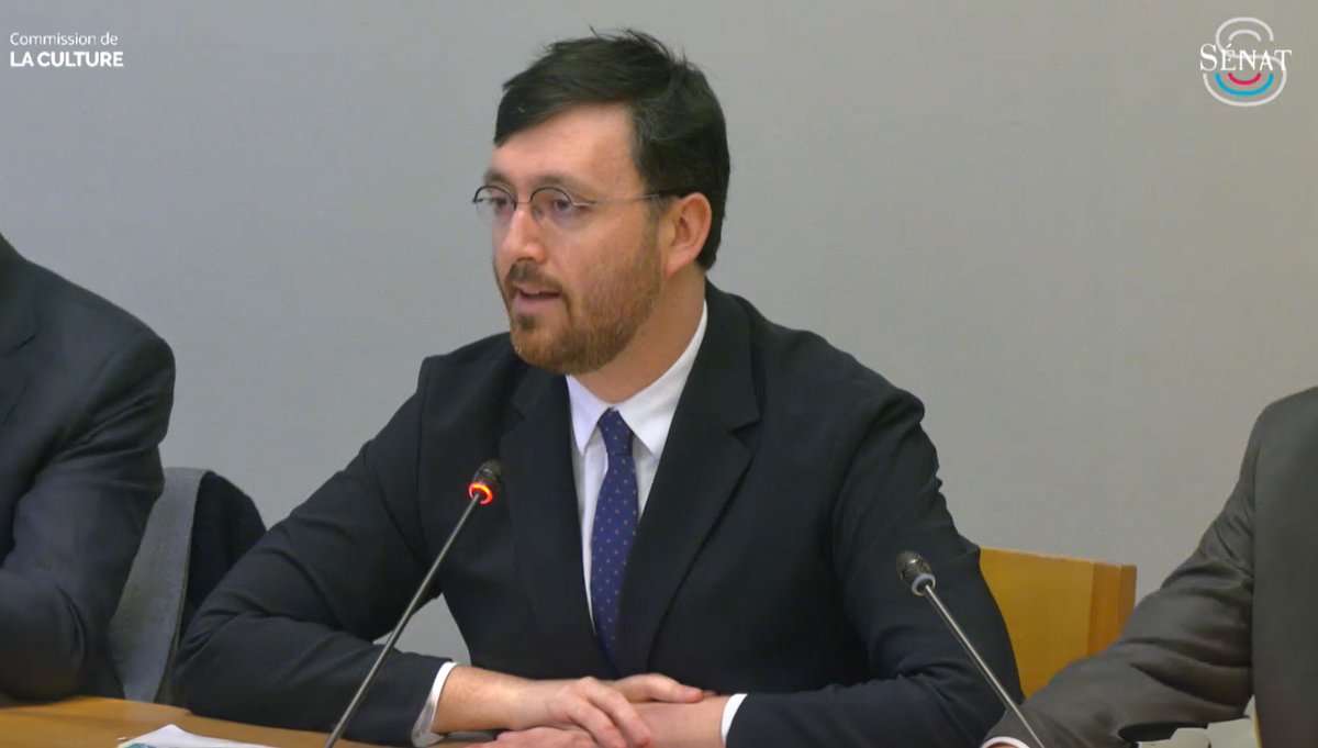 LeCNC's tweet photo. « Quels défis pour le CNC ? » Intervention de Gaëtan Bruel, président du CNC, au @Senat 
➡️ Consulter le texte de l'intervention : https://t.co/MuTyIZq0Ku
➡️ Voir la vidéo de l'audition : https://t.co/4daQmnQpNF
Intervention de Gaëtan Bruel, président du CNC, lors de l'audition « Quels défis pour le CNC ? », par la commission de la culture, de l'éducation, de la communication et du sport du Sénat, le 2 avril 2025.