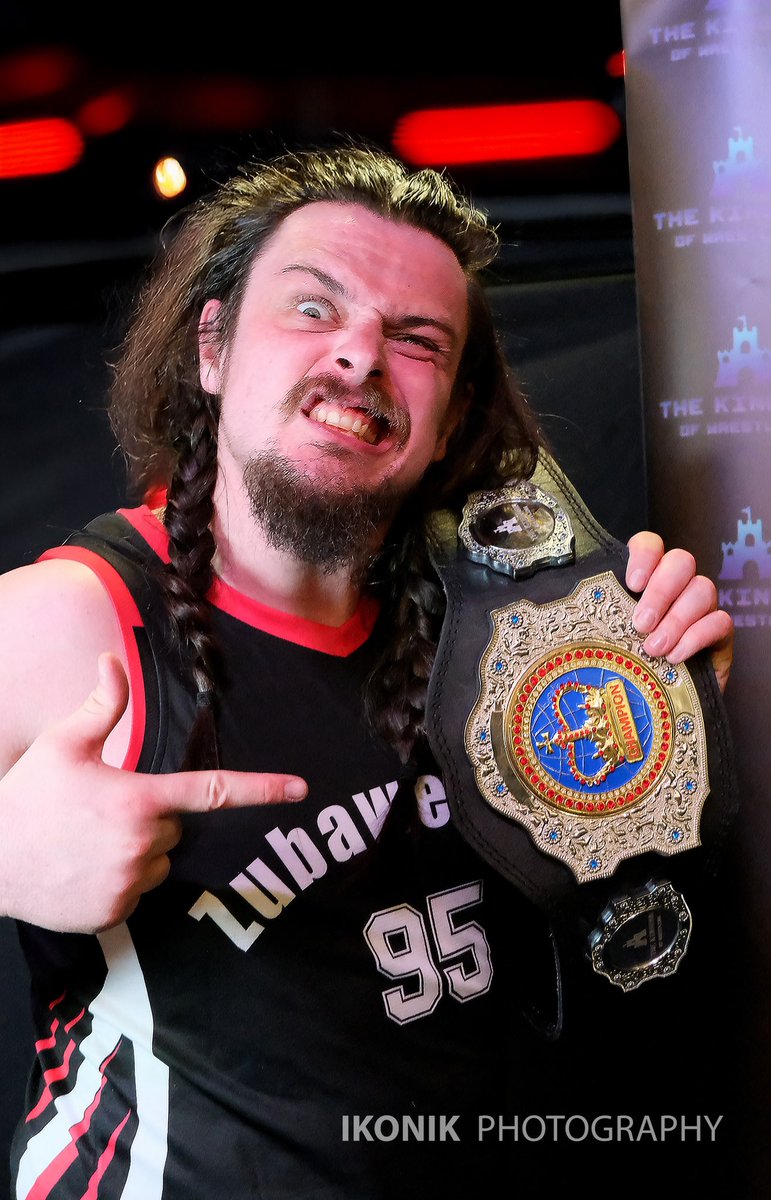 T_K0W's tweet photo. Back at March to Glory we ended the event with A NEW CHAMPION!! 

@JackBaron95 ended his years long battle with @TheJoeyHayes by taking his King of The Kingdom Championship.

📸: Ikonik Photography https://t.co/azaTMgr6BT