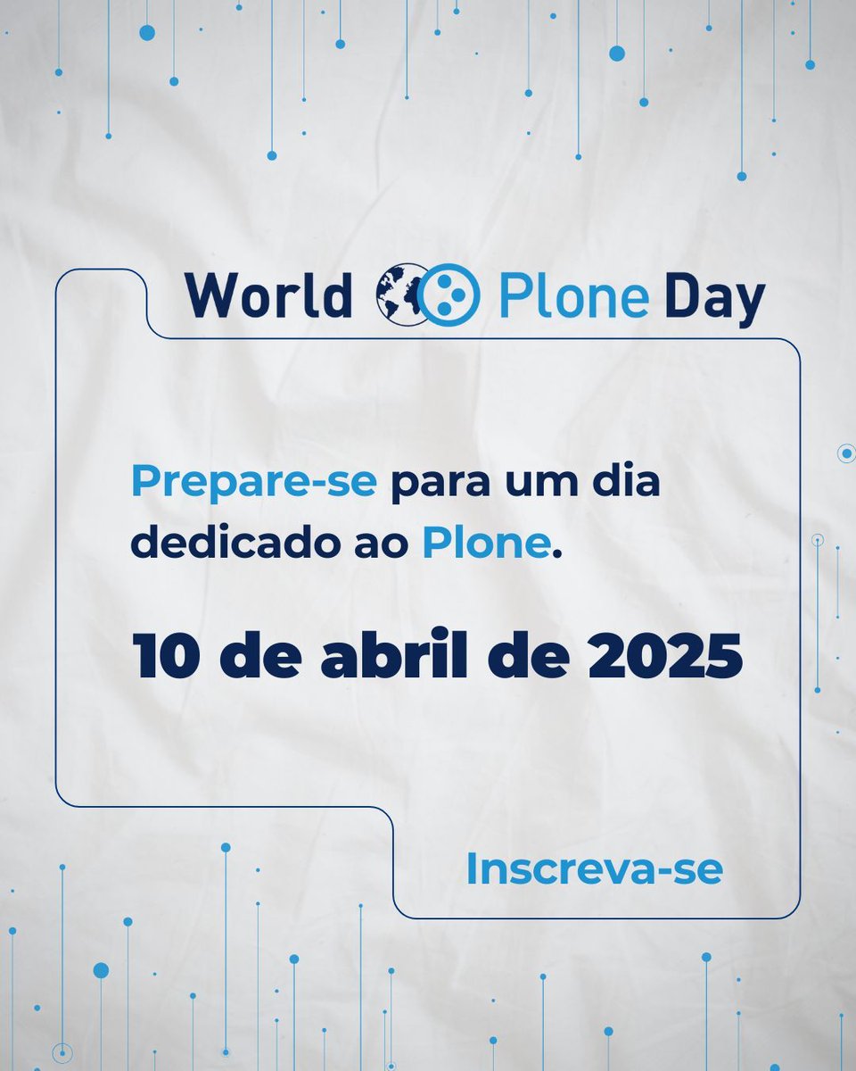 🚀 World Plone Day 2025 🚀
Se você é entusiasta de tecnologia, desenvolvedor, designer ou apenas curioso sobre o universo do software livre, este dia é para você!

📍 Brasília - Presencial e Online
📆 Data: 10 de abril de 2025

🔗 Inscreva-se agora: plone.org.br/novidades/even…