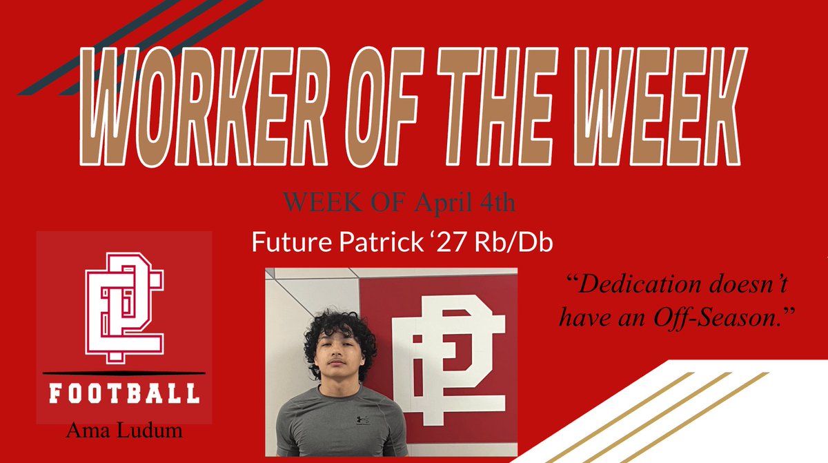 Congratulations to Future Patrick '27 for being named our “Worker Of The Week” for the week of April 4th. His leadership, hard work, and commitment to make those around him better has not gone unnoticed.
#RollTownies #AmaLudum