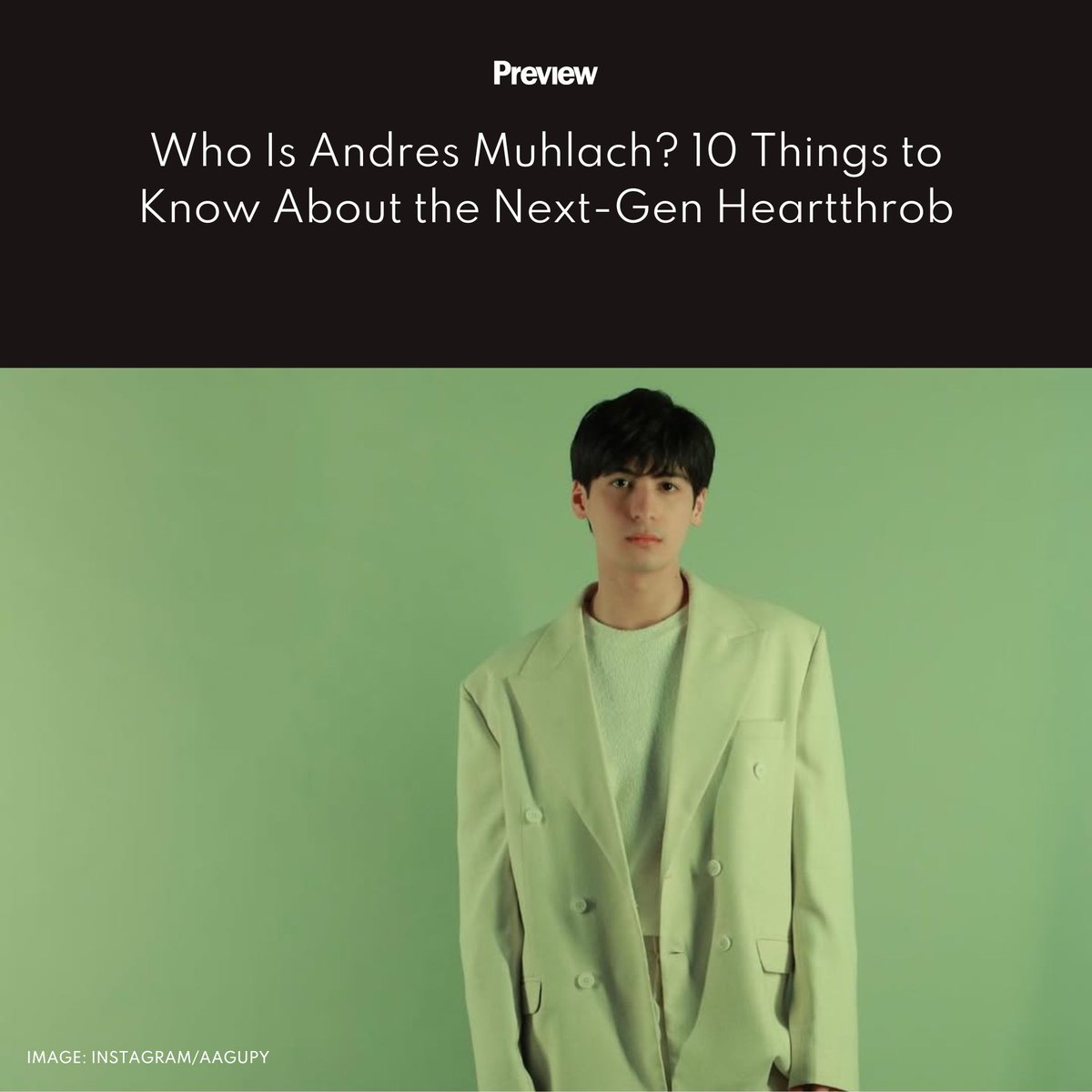 previewph's tweet photo. From being a devoted twin brother to following in his father’s footsteps, #AndresMuhlach has always stood out in his own way. Learn more about him here: https://t.co/TPSNKiIJRl https://t.co/6p7UAwXkTo