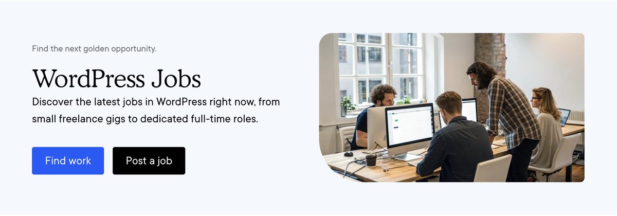 🎯 1,000s of annual visitors searching for WordPress jobs. Now you can hire them, right on <a href="/wpmayor/">WP Mayor</a>.

Want early access + perks?
Register your interest today 👇
wpmayor.com/wordpress-jobs/
