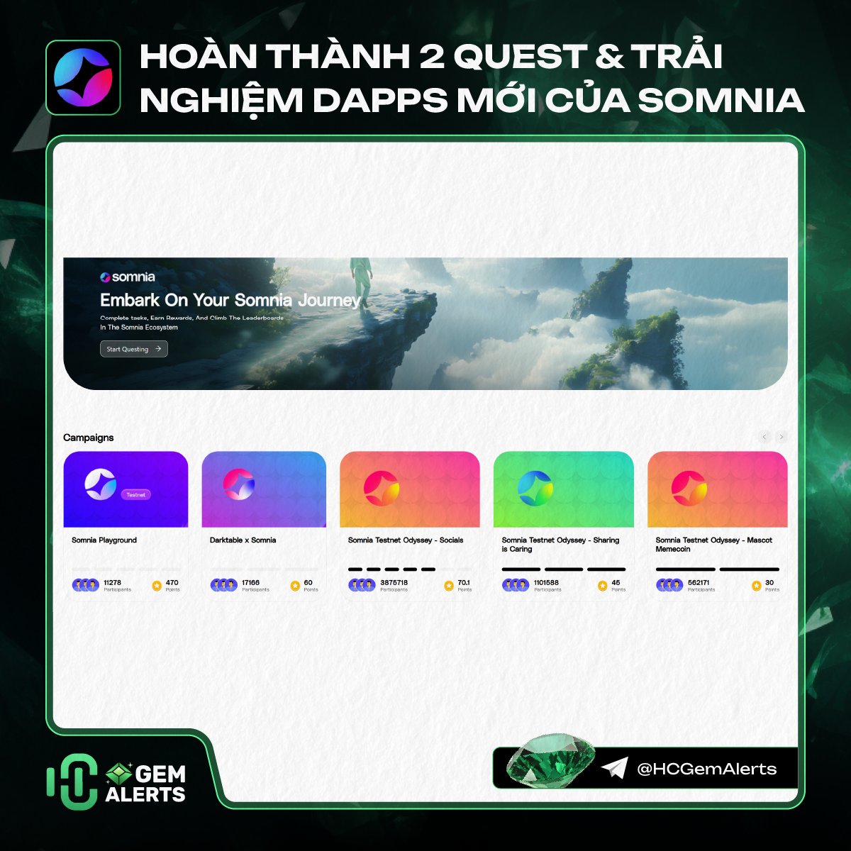 🔥Hoàn thành 2 Quest &amp; trải nghiệm dapps mới của Somnia🔥

Somnia vừa ra mắt tiếp 2 Quest mới, ae vào triển luôn đi nhé!

Bên cạnh đó Somnia đã có một vài dapps mới, ae vào trải nghiệm để tăng contract cũng như số lượng dapps luôn nha.

Hướng dẫn👇

👉Đầu tiên