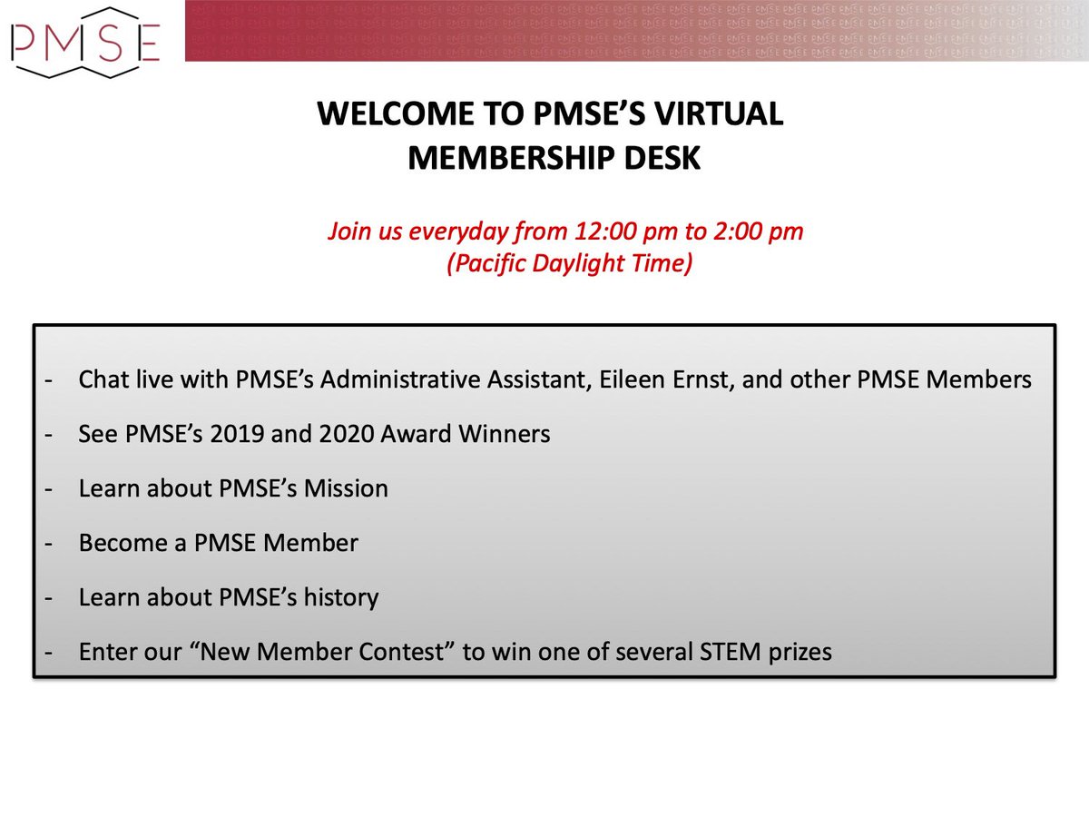 Lisa Baugh (@lisasbaugh) on Twitter photo PMSE History Week 11: 5 years ago, after pandemic cancellation of Spring 2020’s national meeting, ACS quickly replanned Fall 2020 (San Francisco) to be entirely virtual, including a virtual <a href="/acspmse/">ACS PMSE Division</a> membership desk! Kudos to those behind the scenes at PMSE who handled the chaos. PMSE History Week 11: 5 years ago, after pandemic cancellation of Spring 2020’s national meeting, ACS quickly replanned Fall 2020 (San Francisco) to be entirely virtual, including a virtual <a href="/acspmse/">ACS PMSE Division</a> membership desk! Kudos to those behind the scenes at PMSE who handled the chaos.