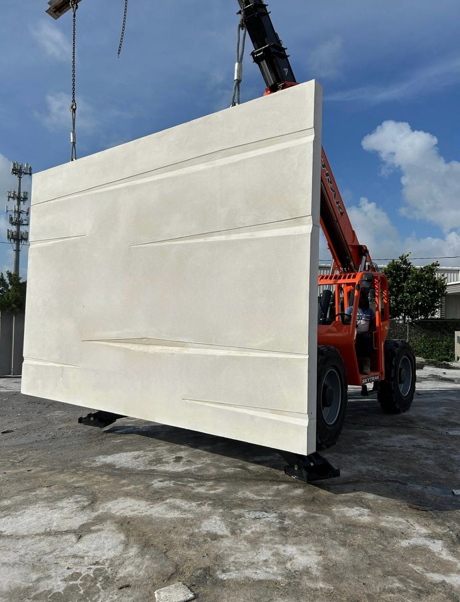 What's Going on at the Plant? Installation is under way for these panels produced by Premier Precast (Delray Beach, FL) for the Broward Dining Center at the University of Florida.  Tekton Architecture Parrish McCall #architectural #precast #concrete