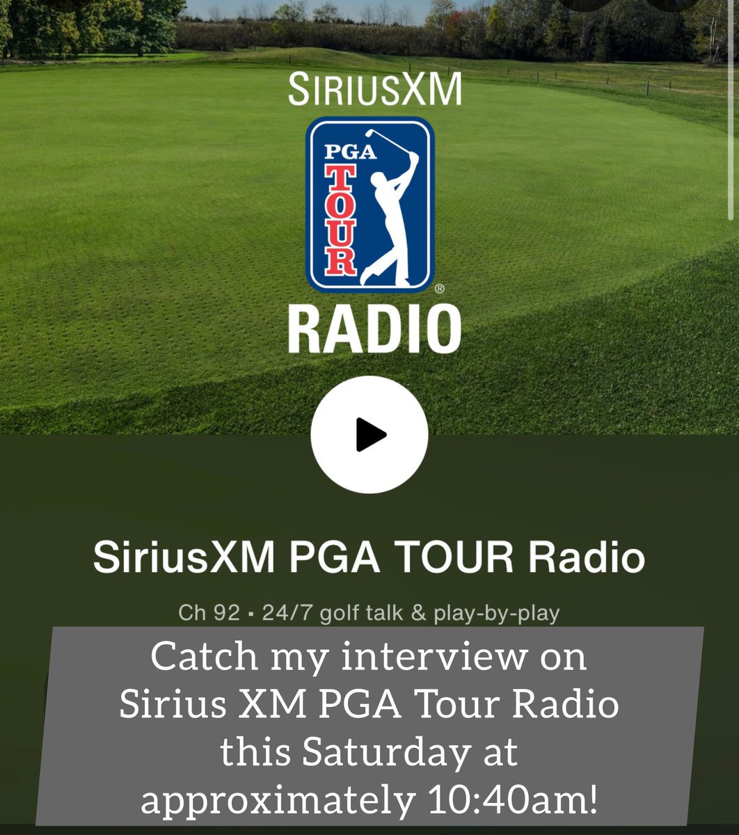 Tee2Greengr's tweet image. 🎙️ Exciting news! This Saturday at 10:40 AM, I’ll be joining the airwaves on Sirius XM PGA Tour Radio for an interview! 🏌️‍♂️🎧 📻 #SiriusXM #PGATourRadio #InterviewTime #GolfLife #TuneIn