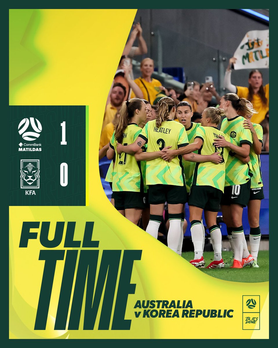 FULL TIME | Picking up the win in Sydney, now onto Newcastle! 👏

#Matildas #AUSvKOR
