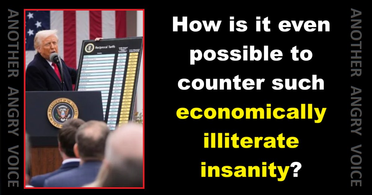 The formula Trumps people' used to calculate their tariff rates on most of the rest of the world is an astoundingly slapdash display of economic illiteracy. 

It's difficult to imagine a sane response to such an absurd display of economic insanity.

open.substack.com/pub/anotherang…