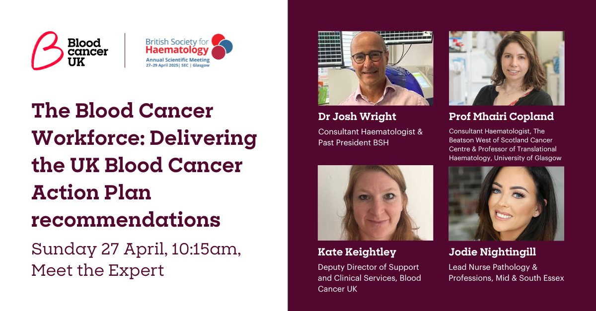 Blood Cancer UK Research (@bloodcancer_res) on Twitter photo Join our session at the <a href="/BritSocHaem/">BSH - Haematology</a> ASM. Dr Josh Wright will chair a discussion on some of the emerging clinical and charity initiatives to create a brighter future for people with blood cancer.
View conference agenda and registration details👇
bit.ly/4jfAu5R Join our session at the <a href="/BritSocHaem/">BSH - Haematology</a> ASM. Dr Josh Wright will chair a discussion on some of the emerging clinical and charity initiatives to create a brighter future for people with blood cancer.
View conference agenda and registration details👇
bit.ly/4jfAu5R