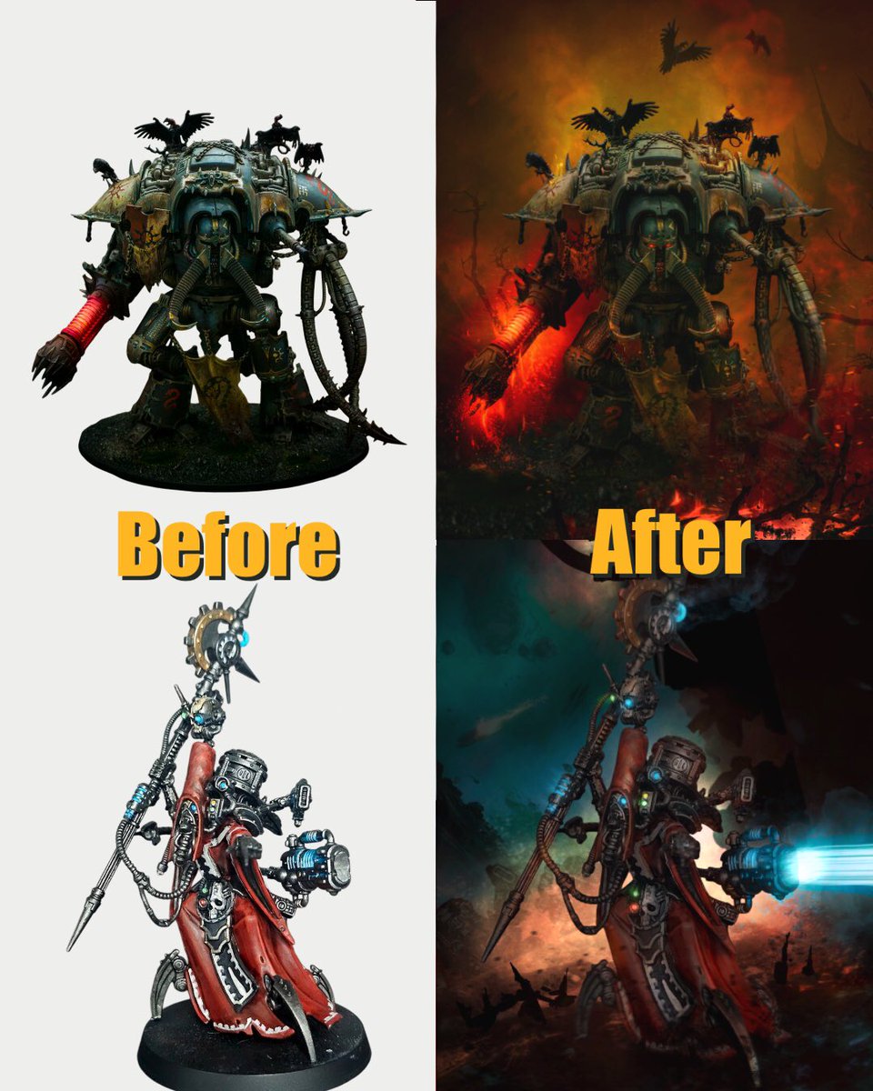 ArtistsEmpire's tweet image. It’s #FreePaintoverDay!

I want to bring your miniatures to life!

1️⃣ Follow
2️⃣ Repost
3️⃣ Reply with pics of your minis!

Any game any models!

Share their lore! What’s their story?

Paintovers have been in White Dwarf, Adepticon Marquee &amp;amp; more!

#WarhammerCommunity