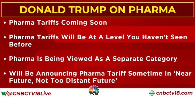themukulagrawal's tweet photo. #TurmpTariffs | #Pharma tariffs coming soon, will be at a level you haven't seen before.
क्या लगता है आपको, क्या होगा ?
#DonaldTrump #TrumpWatch https://t.co/oEgu0lhLIi