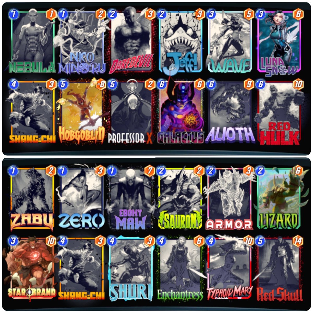 DAY THREE INFINITE ‼️

5th season in a row hitting 100 with my <a href="/6LACKDAMA/">6LACKDAMA</a> Galactus inspired deck! 
With sprinkles of Red Skull/Sauron. 

Not too many bots in the 80s or 90s but I think this one was. Either way I’m on board the infinite train❗️

#MARVELSNAP