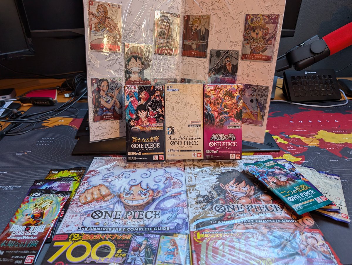 Der Japan-Urlaub ist leider vorbei 🥲

Aber wenigstens ein bisschen was zum öffnen mitgebracht. Normalerweise bin ich nicht der Sammlertyp, aber das mit den One Piece Karten fang ich jetzt mal an 😁