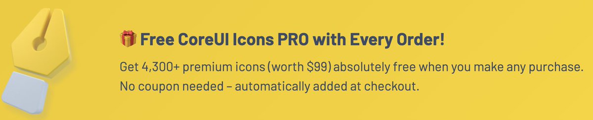 core_ui's tweet image. 🔔 Limited-time offer alert‼️ 🔔 

Get CoreUI Icons PRO (4,300+ premium icons worth $99) FREE with any purchase!

No coupon needed – just shop and enjoy the upgrade. 🎁✨

🔗 Claim your free icons now! coreui.io/pricing/?frame… 

#CoreUI #FreeIcons #Bootstrap