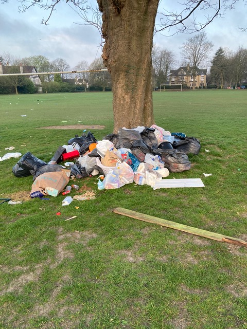 The travellers have left Connaught Field in the park and the clean up begins. Our volunteers will be there to help make the park clean and safe