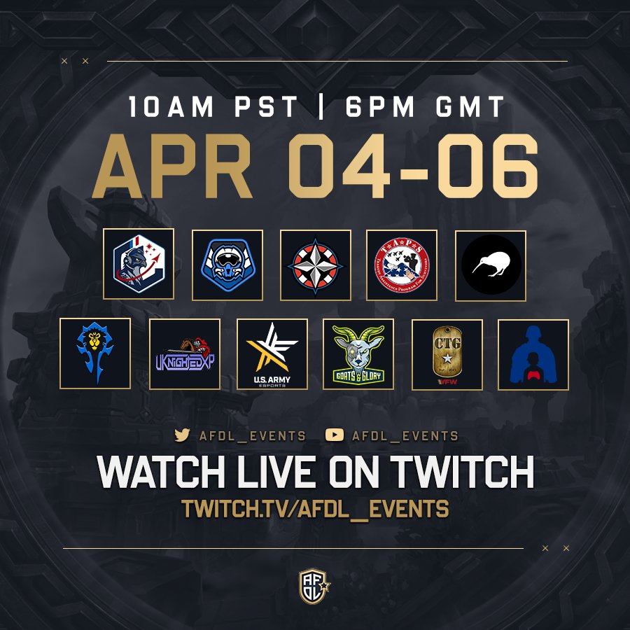 Вже сьогодні о 20:00 по Києву стартує весняний М+ турнір від <a href="/AFDL_Events/">Armed Forces Dungeon League</a> , де гратиме наша збірна команда😎
Залітайте на стрім ввечері та вболівайте: twitch.tv/afdl_events

#кіберспорт #геймінг #турніри