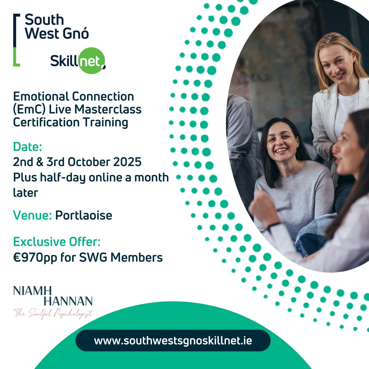 South West Gnó (@swgskillnet) on Twitter photo Transform Your Leadership & Team Dynamics with the EmC MasterClass Certification!
🔹 Exclusive Offer for Skillnet Members
🔗 Register now:
niamhhannan.newzenler.com/emotional-conn…
📩 Contact Niamh: niamh@niamhhannan.com or info@southwestgno.com
#LeadershipDevelopment #EmotionalConnection Transform Your Leadership & Team Dynamics with the EmC MasterClass Certification!
🔹 Exclusive Offer for Skillnet Members
🔗 Register now:
niamhhannan.newzenler.com/emotional-conn…
📩 Contact Niamh: niamh@niamhhannan.com or info@southwestgno.com
#LeadershipDevelopment #EmotionalConnection